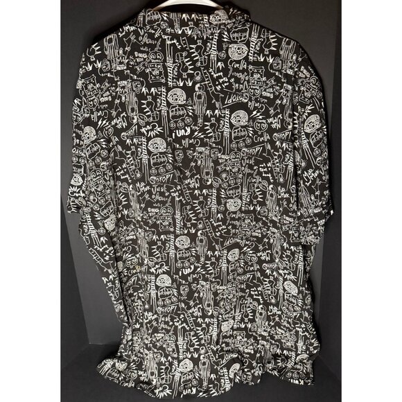 Disney Our Universe Cruella Button Shirt Mens XL Icon NWT Rayon - Picture 2 of 6